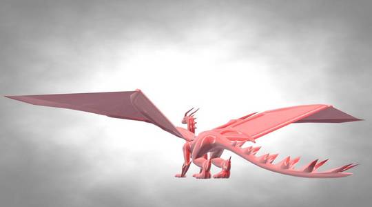 3d 渲染的吓人的大飞龙与大翅膀照片