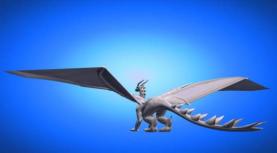 龙的翅膀3d 渲染的吓人的大飞龙与大翅膀照片