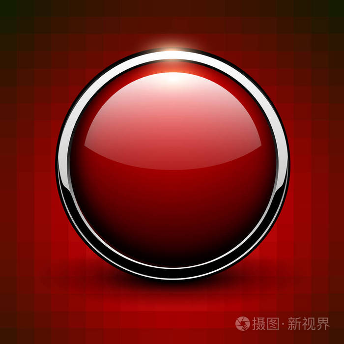 红色按钮闪亮金属