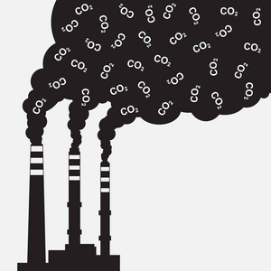 与烟囱污染 co2 云烟厂剪影照片