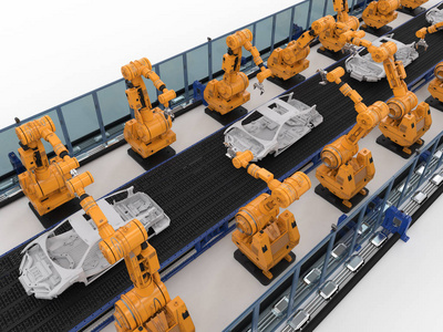 汽车工厂机器人组装线图片