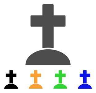 公墓十字平面图标