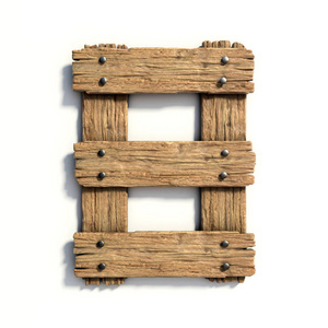 木材字体，字体数量 8 板