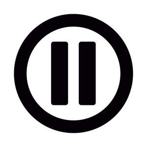 孤立的暂停按钮照片