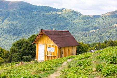 在山中的小木屋里