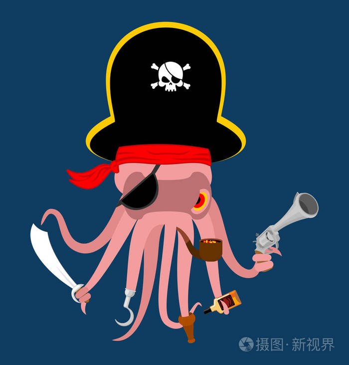 怪物的入侵者.章鱼在海盗的帽子.军刀