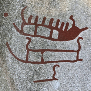 青铜时代船雕刻图片