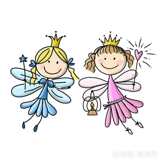 可爱的小精灵,为您设计素描