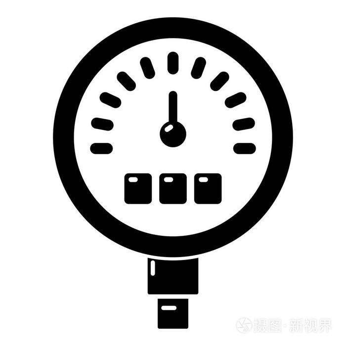 压力仪表图标,简单的黑色风格