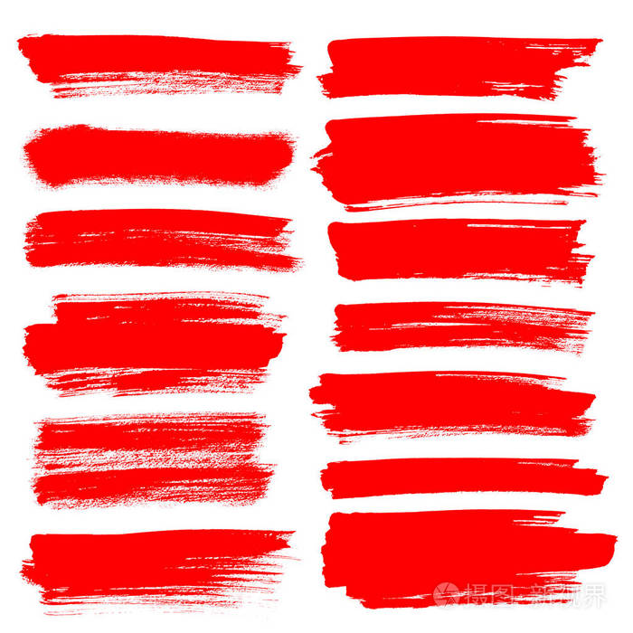 组的红色画笔描边