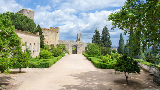 中世纪城堡的庭院