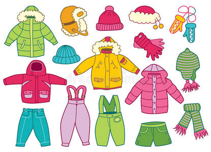 冬季儿童服装的收集