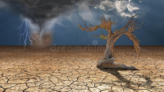 肆虐的沙暴沙漠中暴风雨肆虐照片