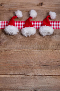 红色格子框圣诞木背景