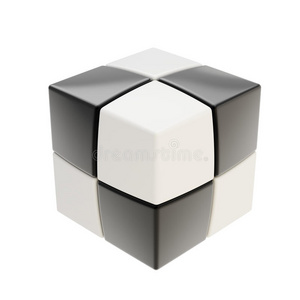 抽象黑白方块构图