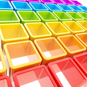 抽象背景下的彩色立方体细胞合成
