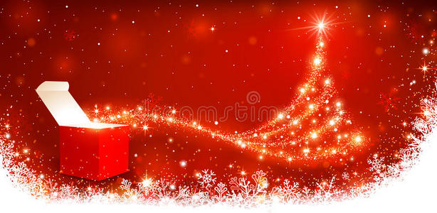 圣诞背景和魔盒图片