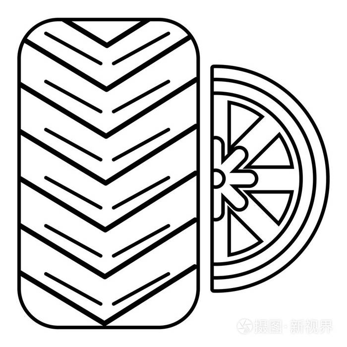 轮胎图标,大纲样式插画-正版商用图片0ud3zm-摄图新视界