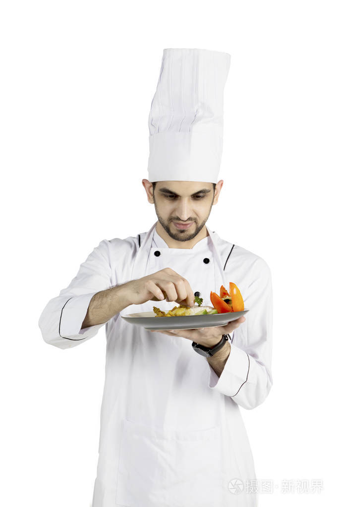 意大利厨师装饰工作室上的一顿美餐