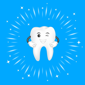 美白卡通美白牙齿,可爱的卡通人物设计照片