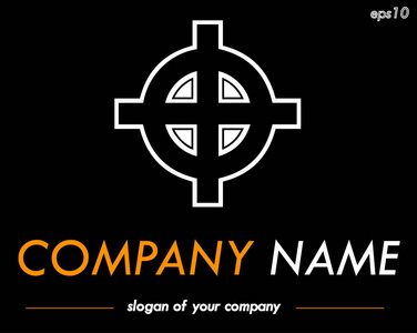 凯尔特十字矢量 logo 模板，为一家公司准备好标识