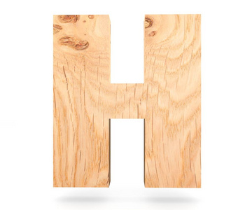 3d 装饰木制字母 大写字母 H