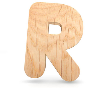 3d 装饰木制字母 大写字母 R