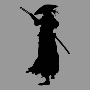 日本军武士的剪影照片