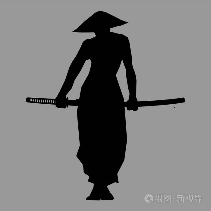 武士的剪影