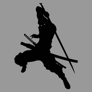 日本军武士的剪影照片
