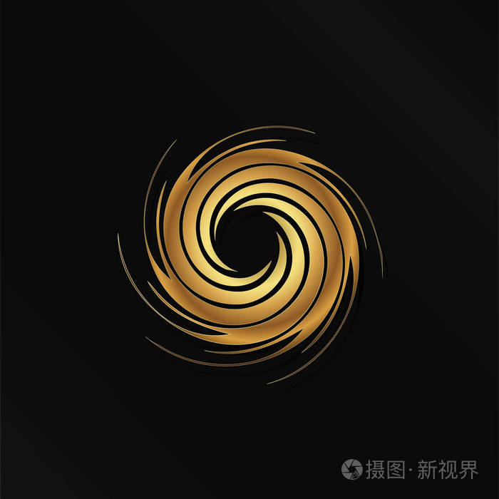 抽象的金色漩涡图像.飓风概念