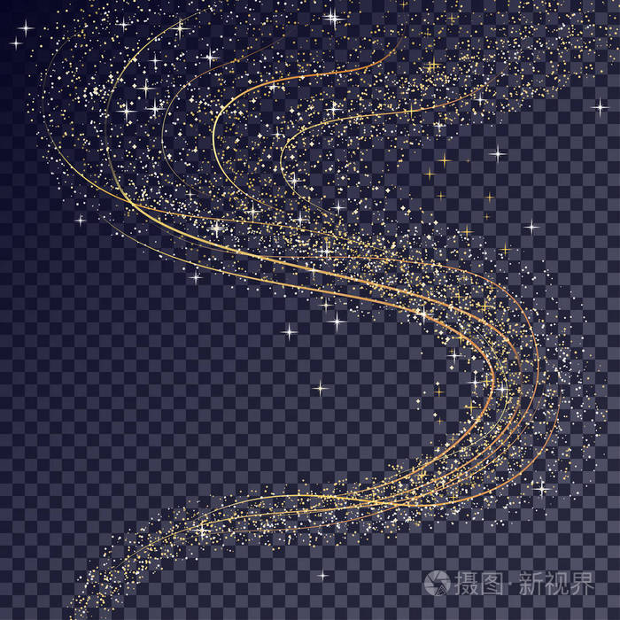 发光效果星星风闪闪发光透明背景上孤立