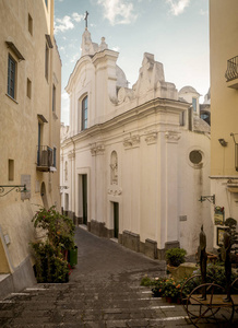 在意大利的卡普里岛上古老的天主教堂