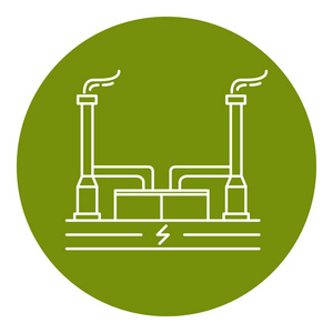 地热发电厂中细线样式图标照片