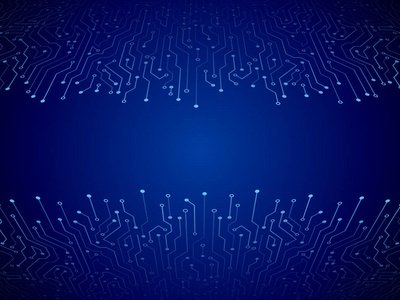 抽象 3d 的蓝色电路板。高科技技术抽象背景图片