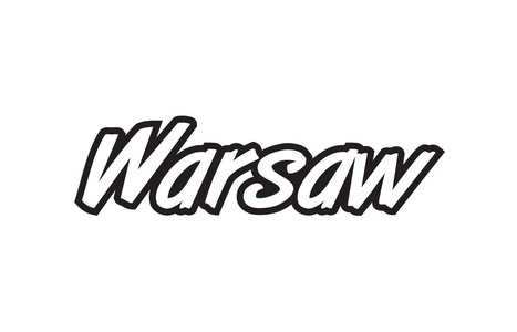华沙欧洲资本文本标志黑色白色图标设计