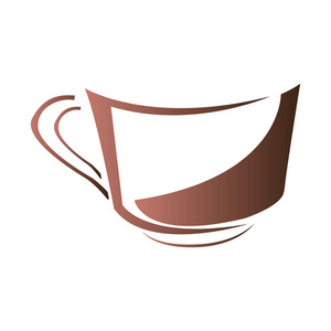 孤立的抽象咖啡杯子徽标