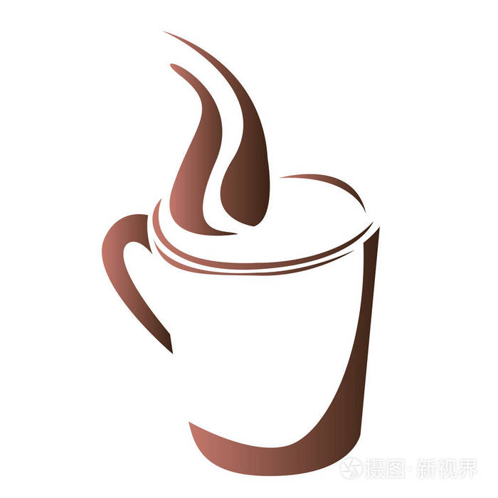 孤立的抽象咖啡杯子徽标