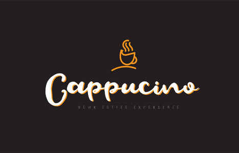 与咖啡杯象征思想排版 cappucino word 文本标志