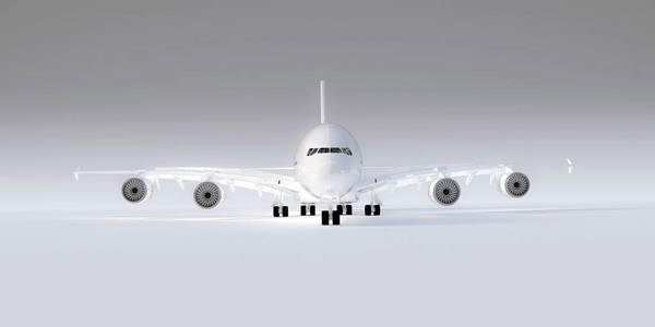 孤立在白色背景上飞机三维图