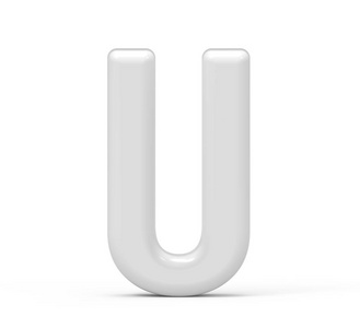 珍珠白色字母 U