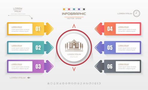 信息图表设计模板图标 工艺图 矢量