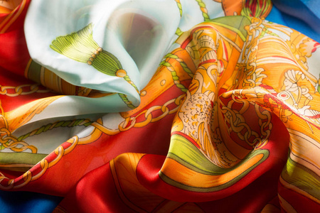 中国丝绸围巾插画