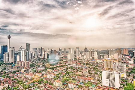 马来西亚吉隆坡市的俯视图
