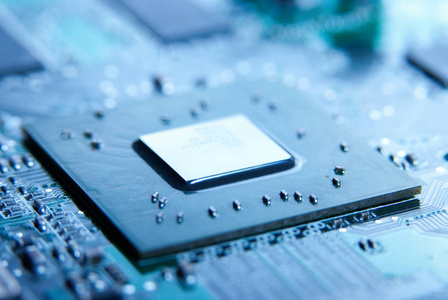 计算机主板芯片电路.微电子技术硬件概念照片