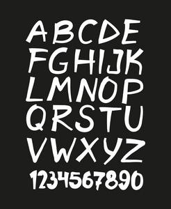 手工绘制的字母和数字字体