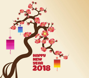 中国新年灯笼装饰花过春节图片