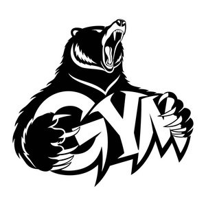 健身房标志与熊照片