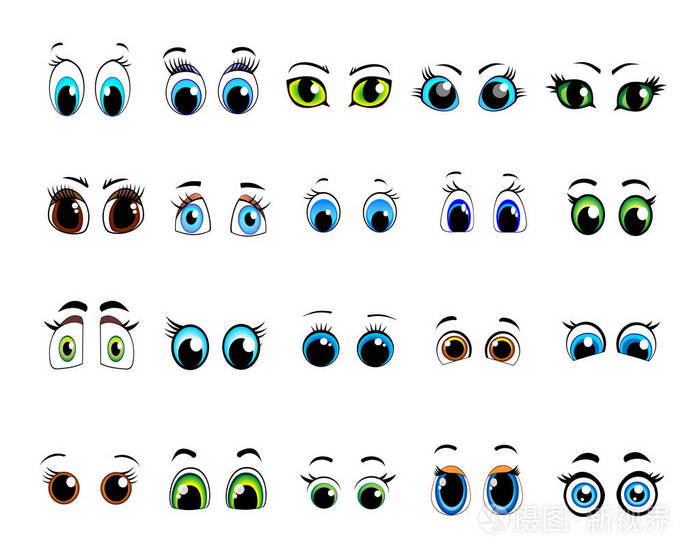 一组卡通眼睛感情来塑造人物形象