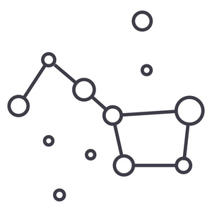 星星,北斗七星,大熊矢量线图标,标志,背景,可编辑的笔画的插图照片